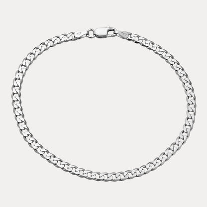 925 Sterling Silver 4mm Curb Bracelet