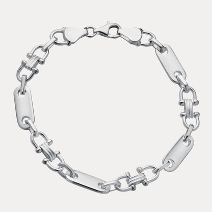 925 Sterling Silver 7.5mm Custom Ferragamo Link Bracelet