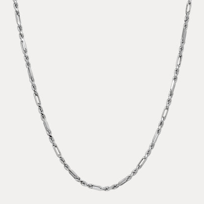 925 Sterling Silver 4mm Figarope Milano Chain Necklace