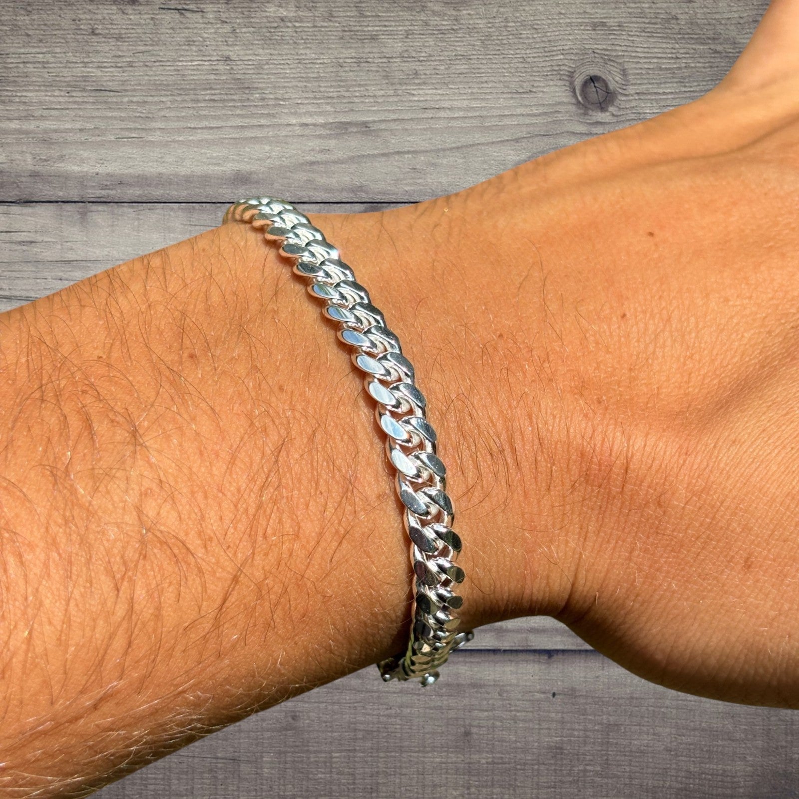 925 Sterling Silver 6mm Miami Cuban W. Box Clasp Bracelet