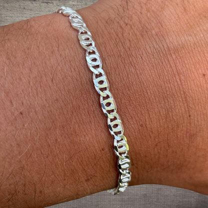 925 Sterling Silver 4.5mm Tiger Eye Bracelet