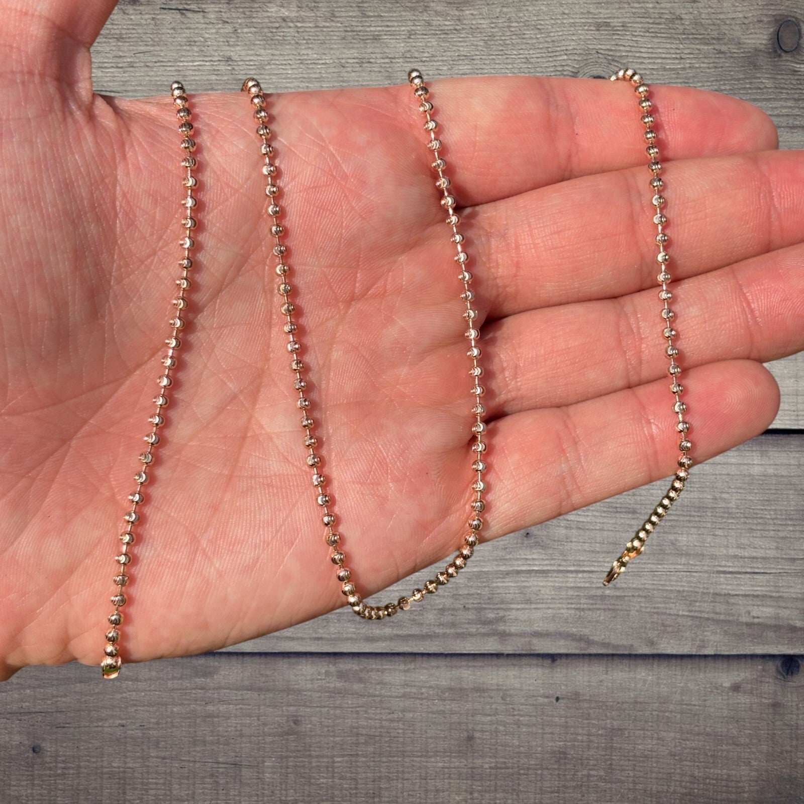 925 Sterling Silver 2.5mm Bead Chain Necklace