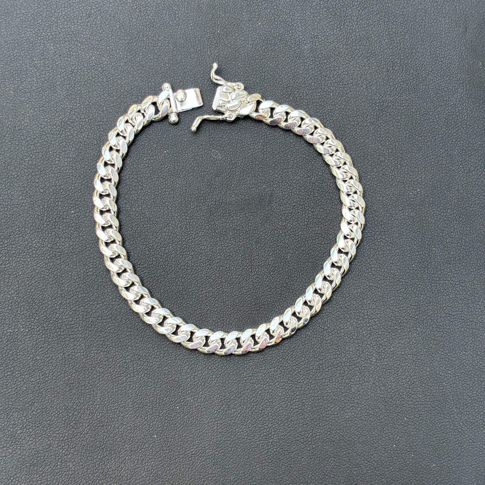 925 Sterling Silver 6mm Miami Cuban W. Box Clasp Bracelet