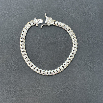 925 Sterling Silver 6mm Miami Cuban W. Box Clasp Bracelet