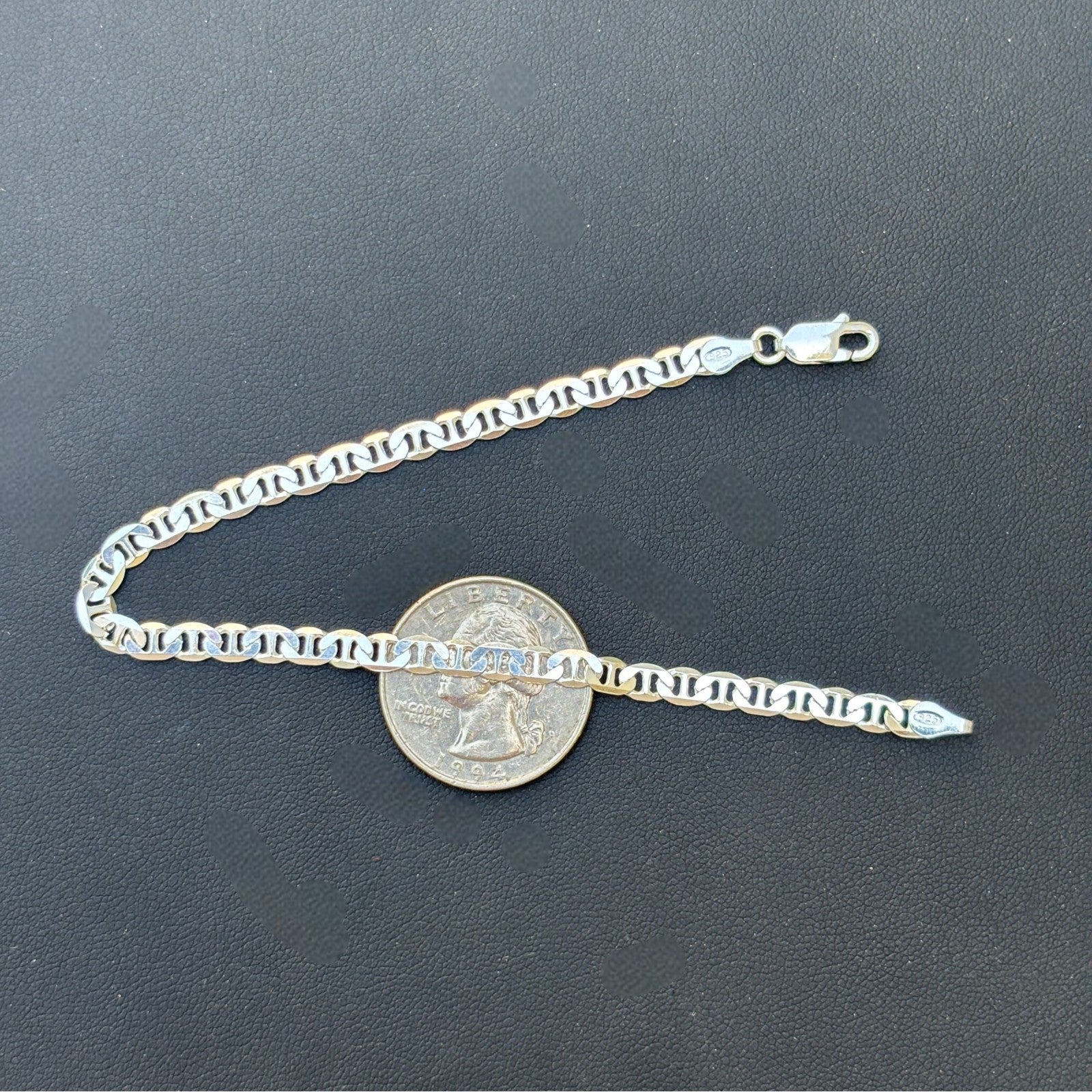 925 Sterling Silver 4mm Mariner Bracelet