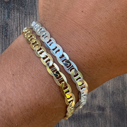 925 Sterling Silver 6mm Mariner Bracelet