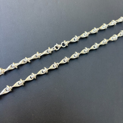 925 Sterling Silver 8mm Barbed Wire Chain Necklace