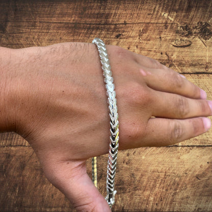 925 Sterling Silver 6mm Rounded Franco Chain Necklace