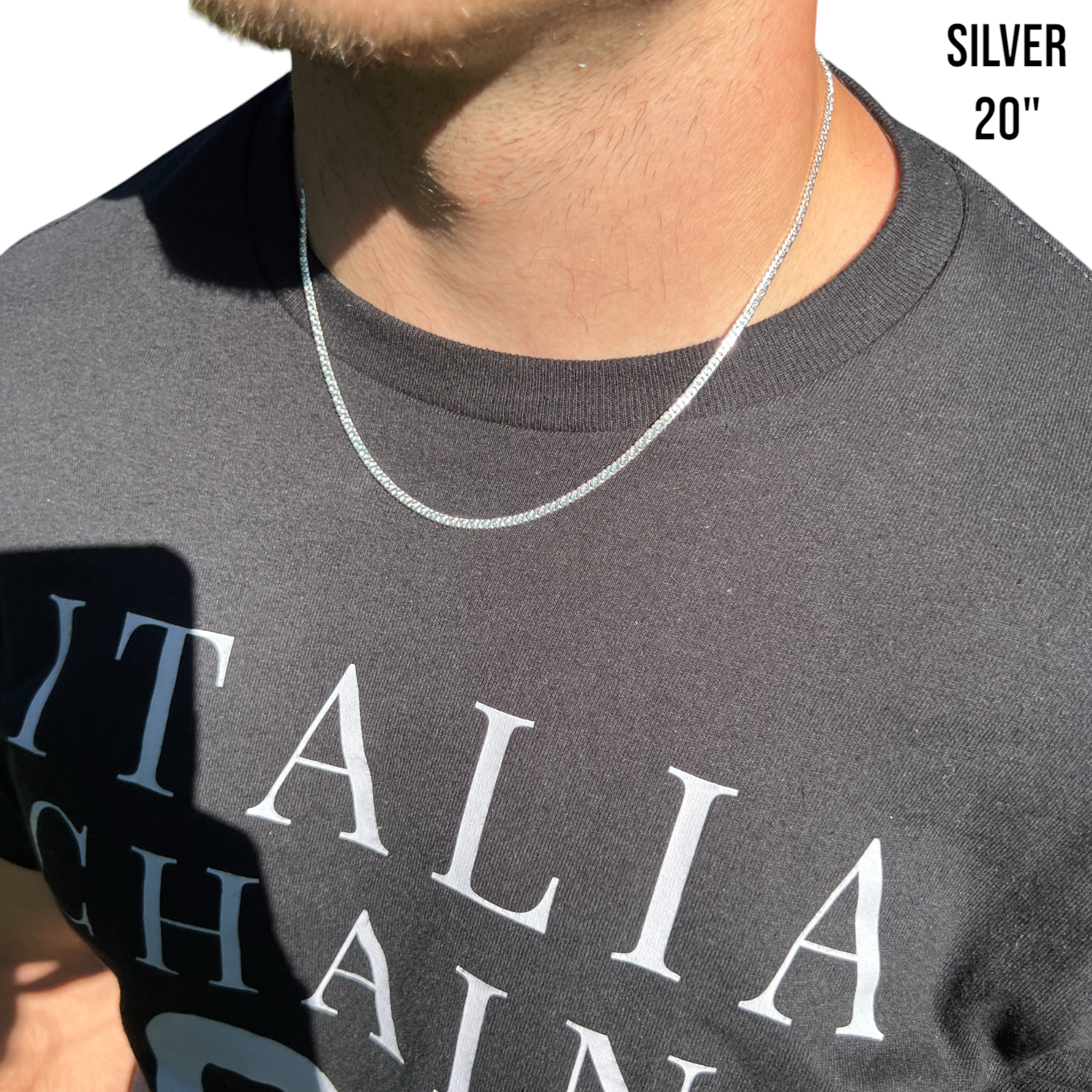 925 Sterling Silver 2.5mm Dollar Chain Necklace