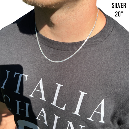 925 Sterling Silver 2.5mm Dollar Chain Necklace