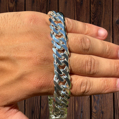 925 Sterling Silver 16mm Double Curb Chain Necklace