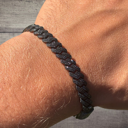 925 Sterling Silver 8mm Moissanite Cuban Prong Bracelet