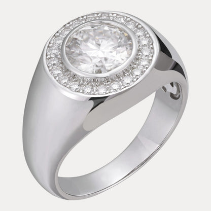 925 Sterling Silver Round Brilliant Cut Ring With Moissanite