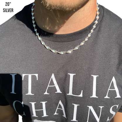 925 Sterling Silver 6mm Singapore Chain Necklace