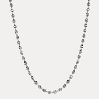 925 Sterling Silver 6mm Puffed Gucci Chain Necklace