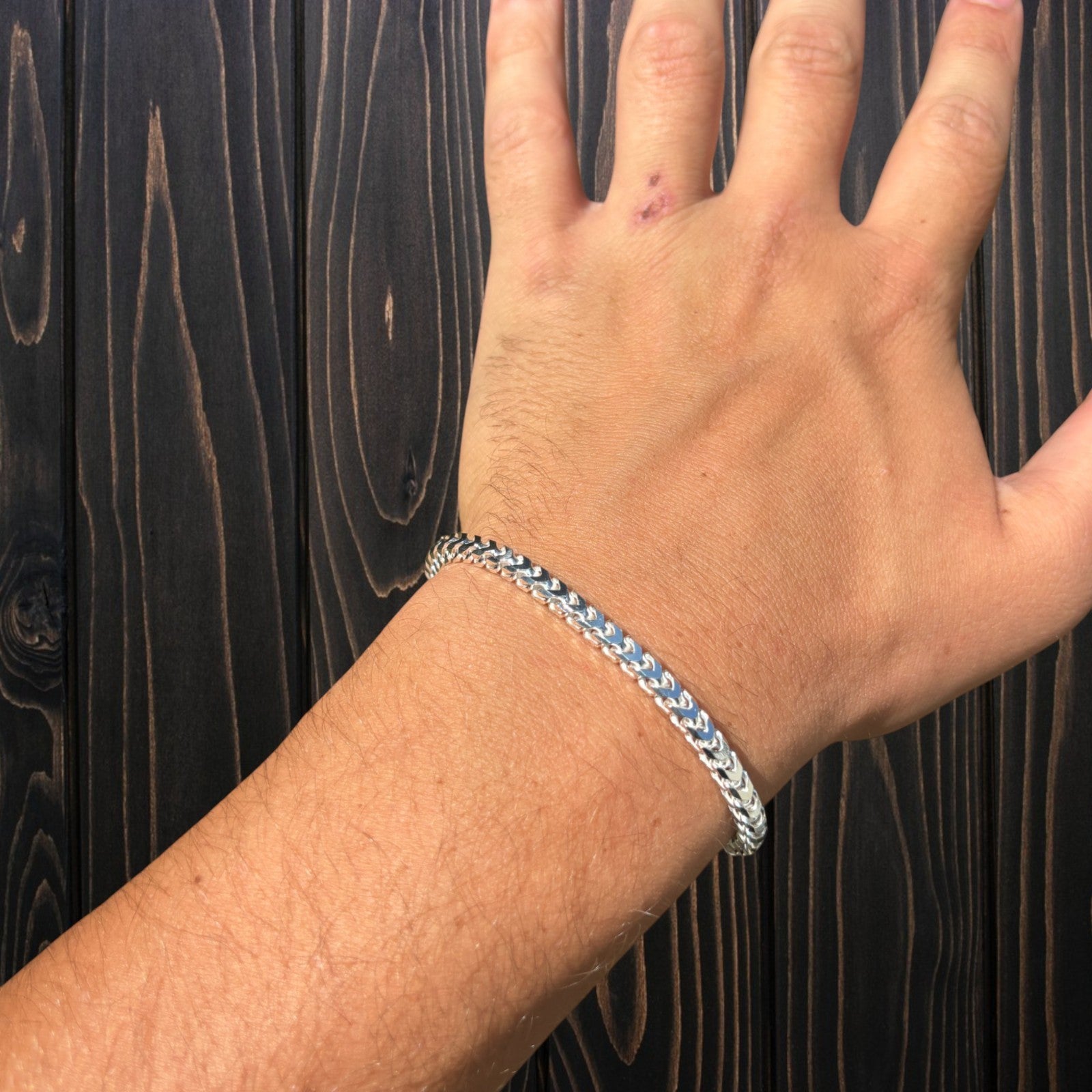 925 Sterling Silver 4mm Franco Bracelet