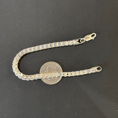 925 Sterling Silver 5mm Franco Bracelet