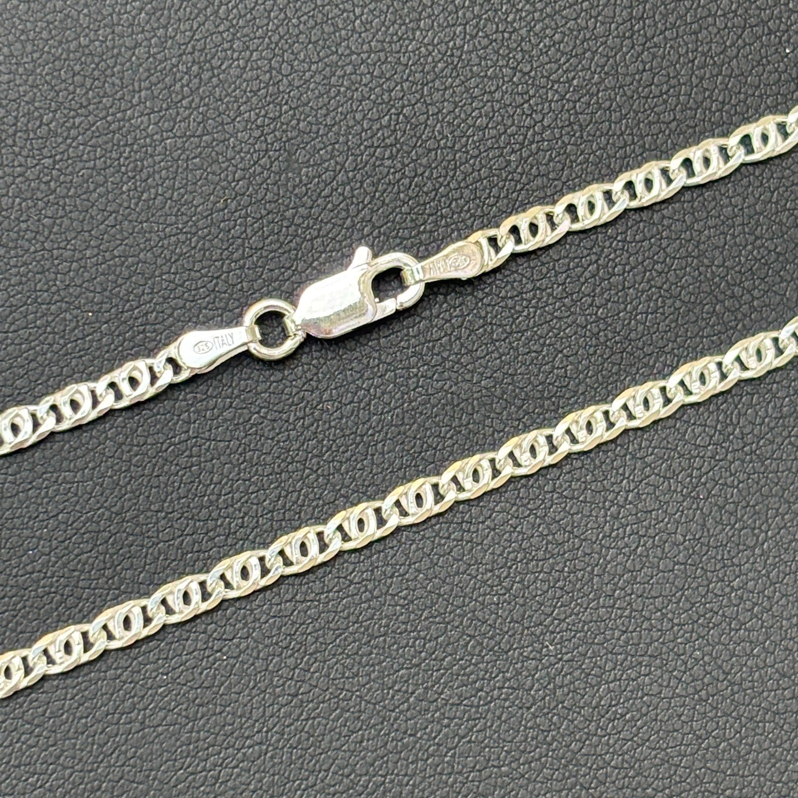 925 Sterling Silver 2.5mm Tiger Eye Chain Necklace