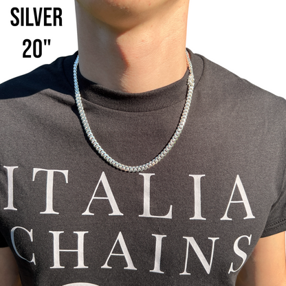 925 Sterling Silver 6mm Miami Cuban W. Box Clasp Chain Necklace