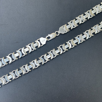 925 Sterling Silver 10mm Flat Byzantine Chain Necklace