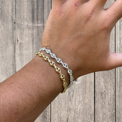 925 Sterling Silver 6mm Puffed Gucci Bracelet