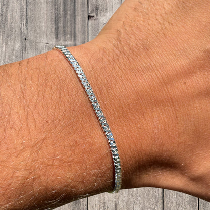 925 Sterling Silver 2.5mm Dollar Link Bracelet
