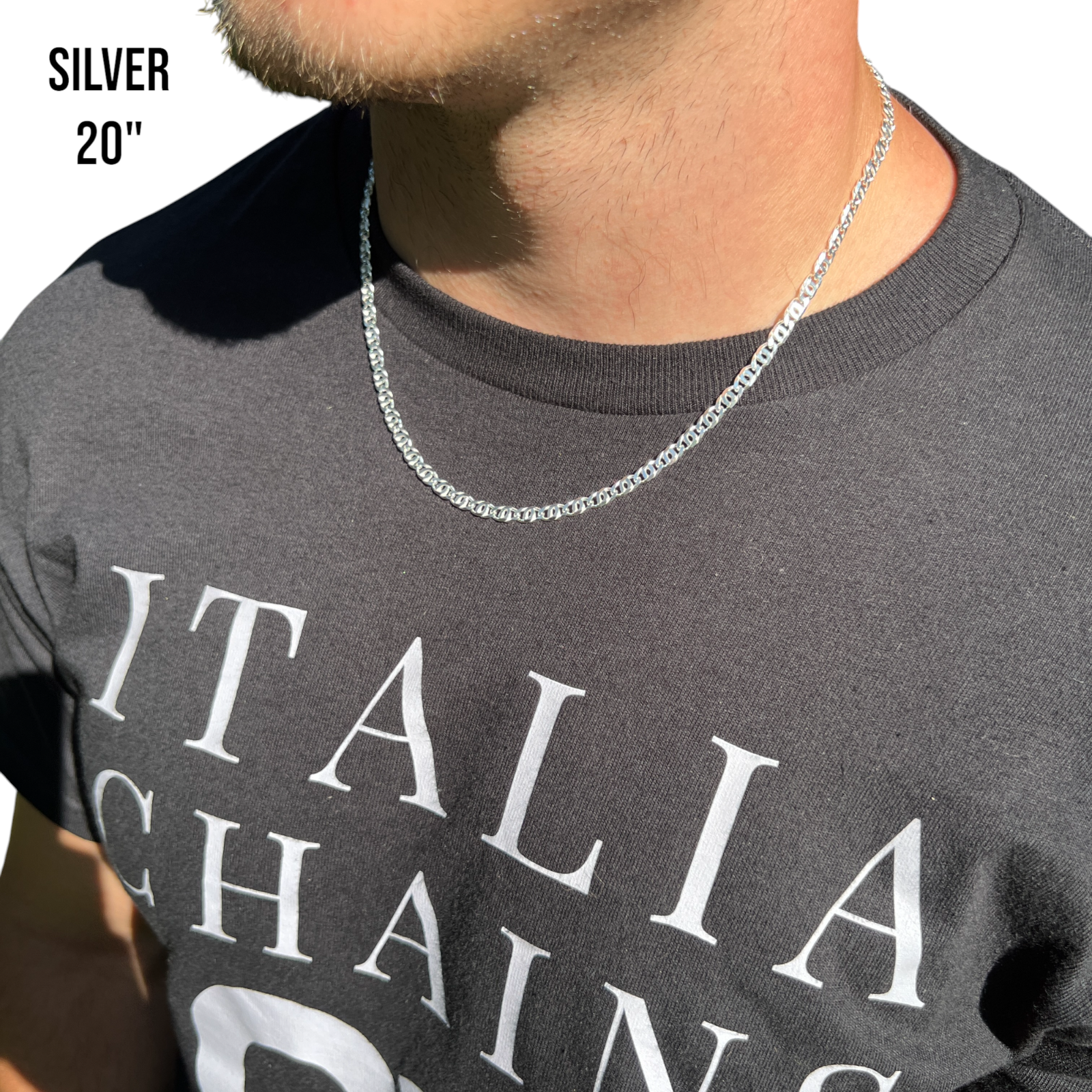 925 Sterling Silver 4.5mm Tiger Eye Chain Necklace