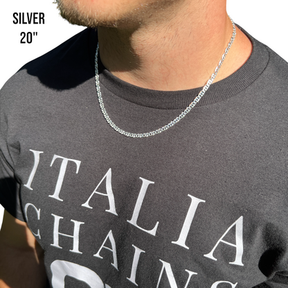 925 Sterling Silver 4.5mm Tiger Eye Chain Necklace