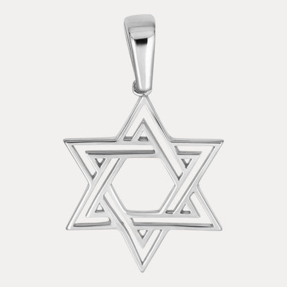925 Sterling Silver Cutout Star of David Pendant