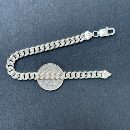 925 Sterling Silver 7mm Diamond Cut Miami Cuban Bracelet