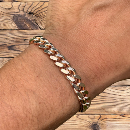 925 Sterling Silver 8mm Miami Cuban W. Box Clasp Bracelet