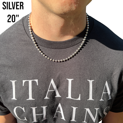 925 Sterling Silver 5mm Bead Chain Necklace