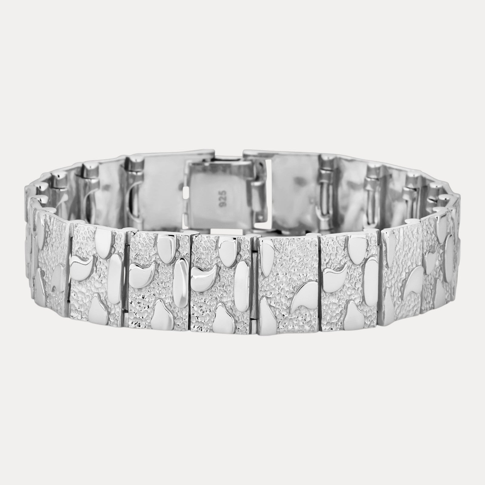 925 Sterling Silver 16mm Custom Nugget Link Bracelet