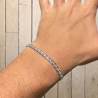 925 Sterling Silver 4mm Mariner Bracelet