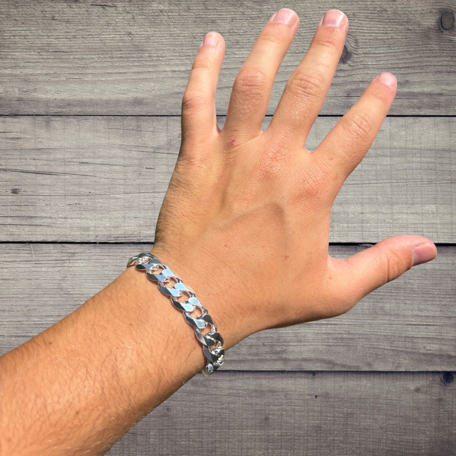 925 Sterling Silver 12mm Curb Bracelet