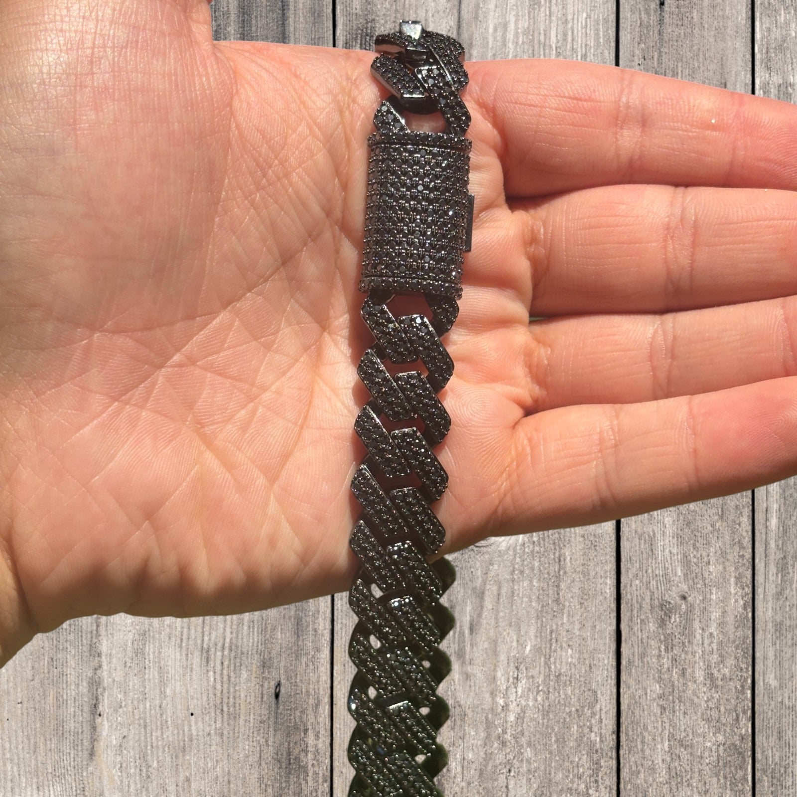 925 Sterling Silver 16mm Moissanite Miami Cuban Prong Chain Necklace