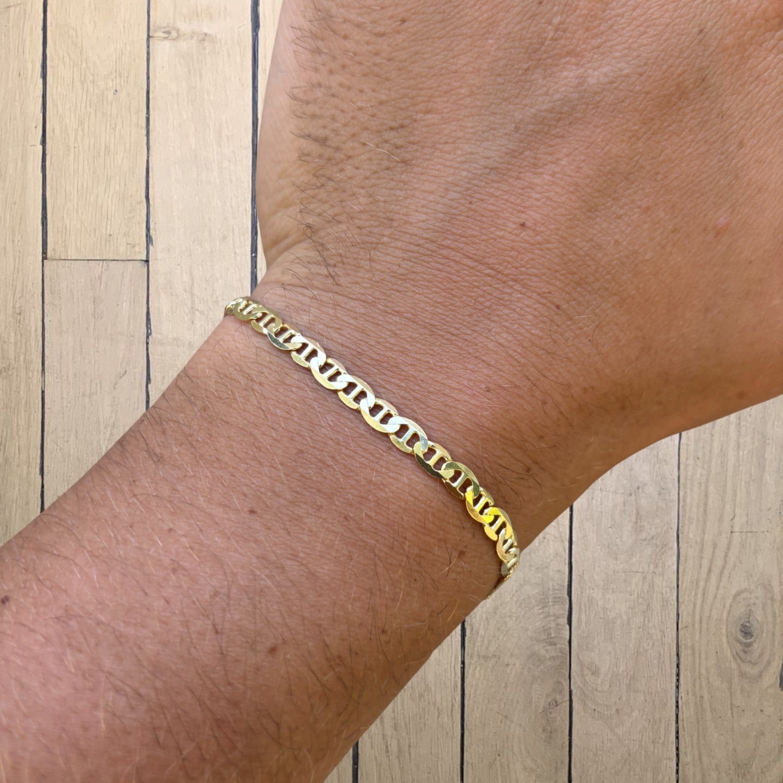 925 Sterling Silver 4mm Mariner Bracelet