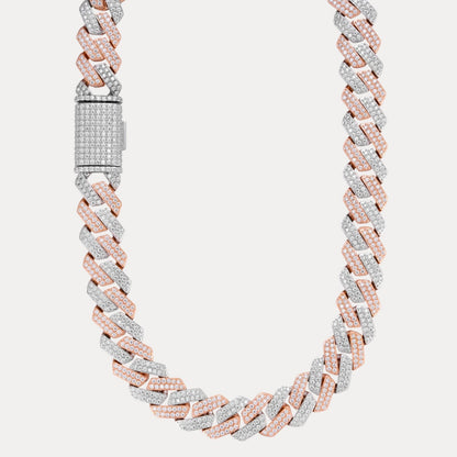 925 Sterling Silver 20mm Moissanite Miami Cuban Prong Chain Necklace