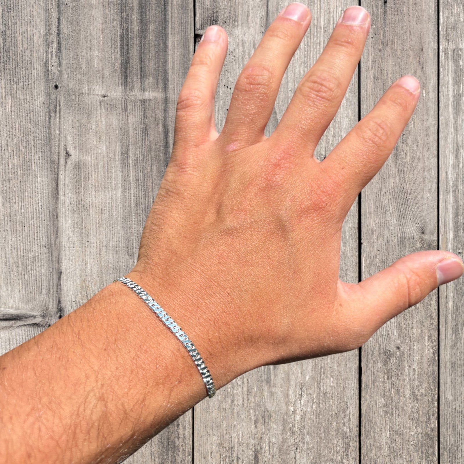 925 Sterling Silver 3.5mm Dollar Link Bracelet