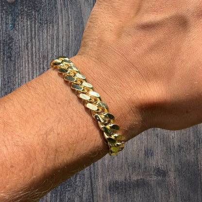 925 Sterling Silver 10mm Miami Cuban W. Box Clasp Bracelet