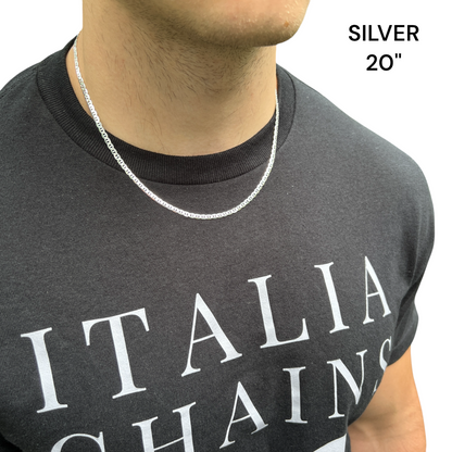 925 Sterling Silver 3mm Mariner Chain Necklace