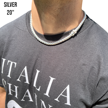 925 Sterling Silver 7mm Rounded Franco Chain W. Box Clasp Necklace