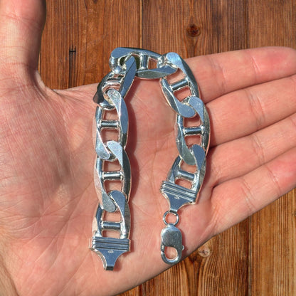 925 Sterling Silver 16mm Mariner Bracelet
