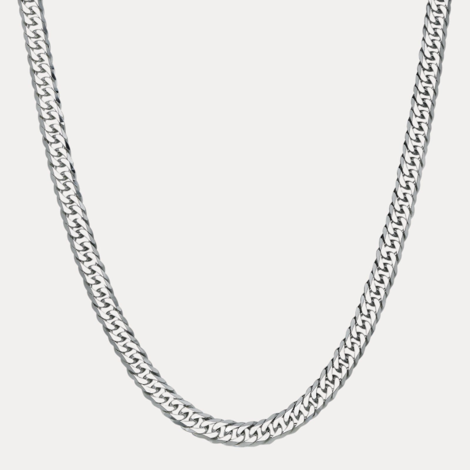 925 Sterling Silver 10mm Double Curb Chain Necklace