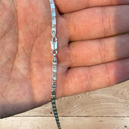 925 Sterling Silver 3mm Valentino Chain Necklace