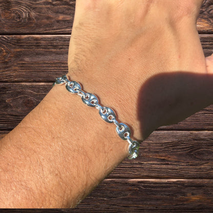 925 Sterling Silver 8mm Puffed Gucci Bracelet