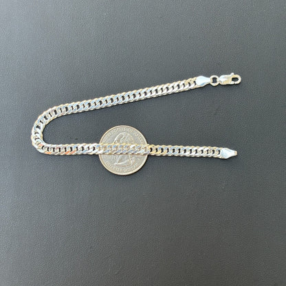 925 Sterling Silver 6mm Double Curb Bracelet
