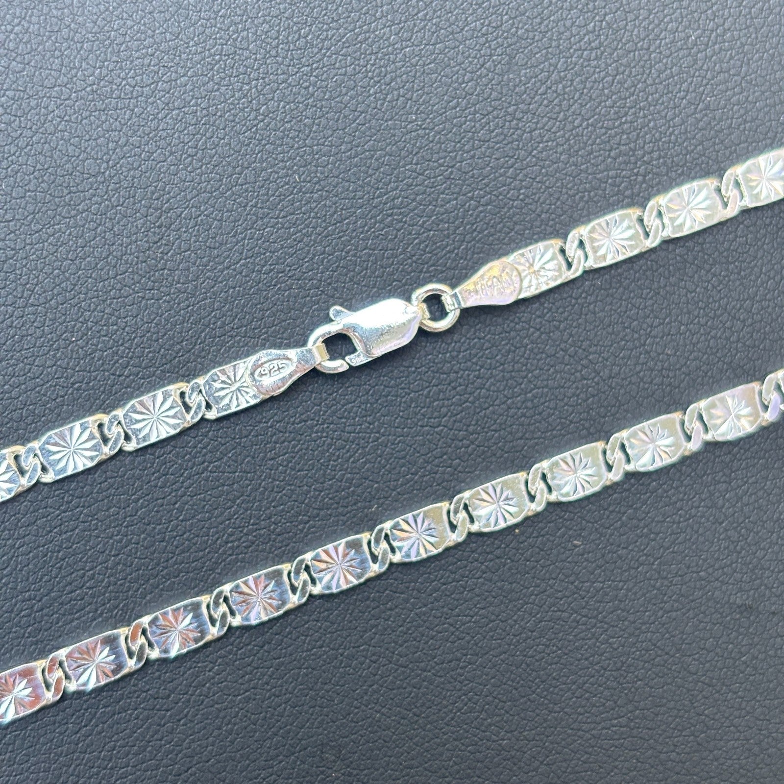 925 Sterling Silver 4mm Valentino Chain Necklace