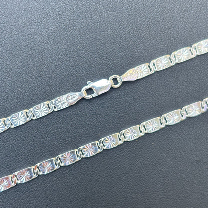 925 Sterling Silver 4mm Valentino Chain Necklace