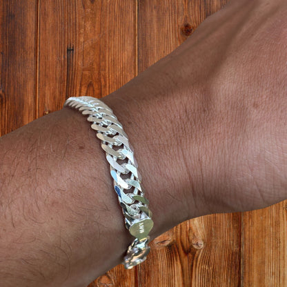 925 Sterling Silver 8mm Double Curb Bracelet